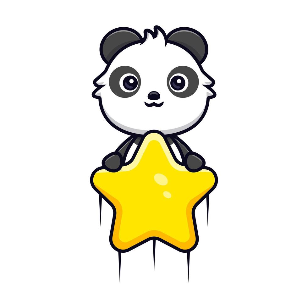 Cute panda mascot cartoon icon. kawaii mascot character illustration for sticker, poster, animation, children book, or other digital and print product vector