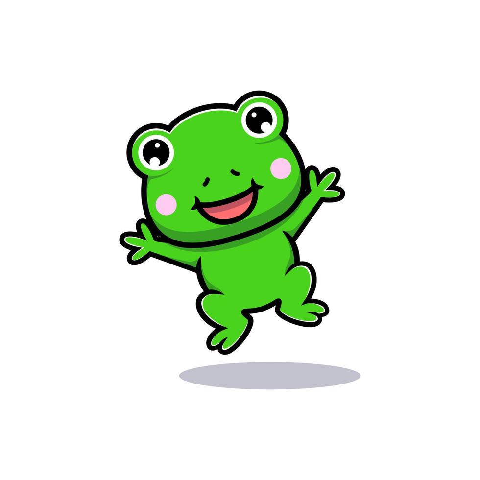 Design of cute frog jumping vector