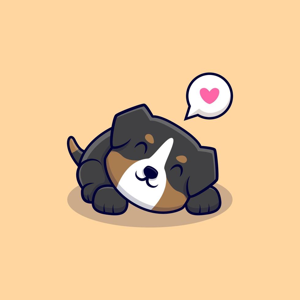Cute Australian Shepherd Dog Loves Sleeping Cartoon Icon Illustration vector