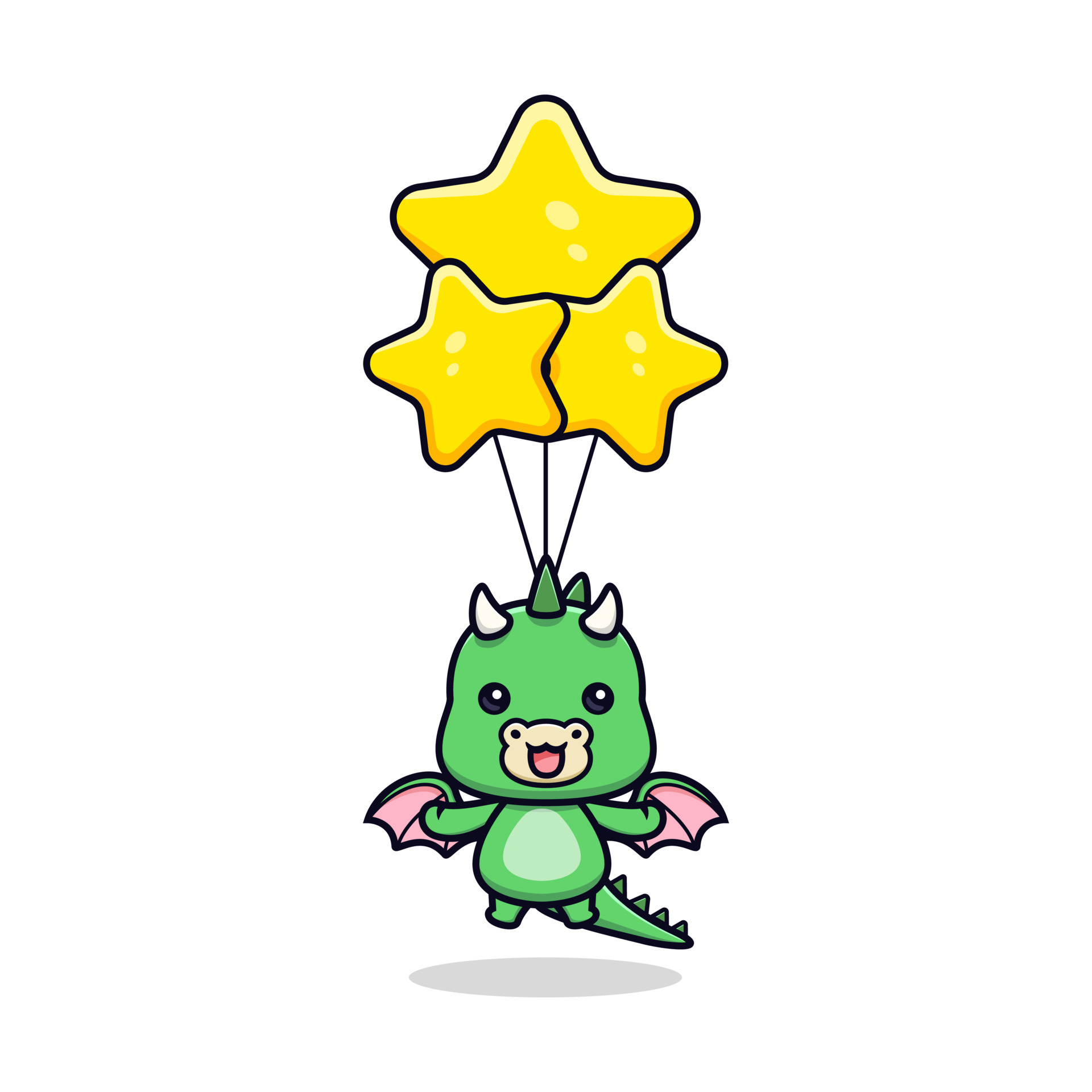 Cute baby dragon mascot cartoon icon. kawaii mascot character ...