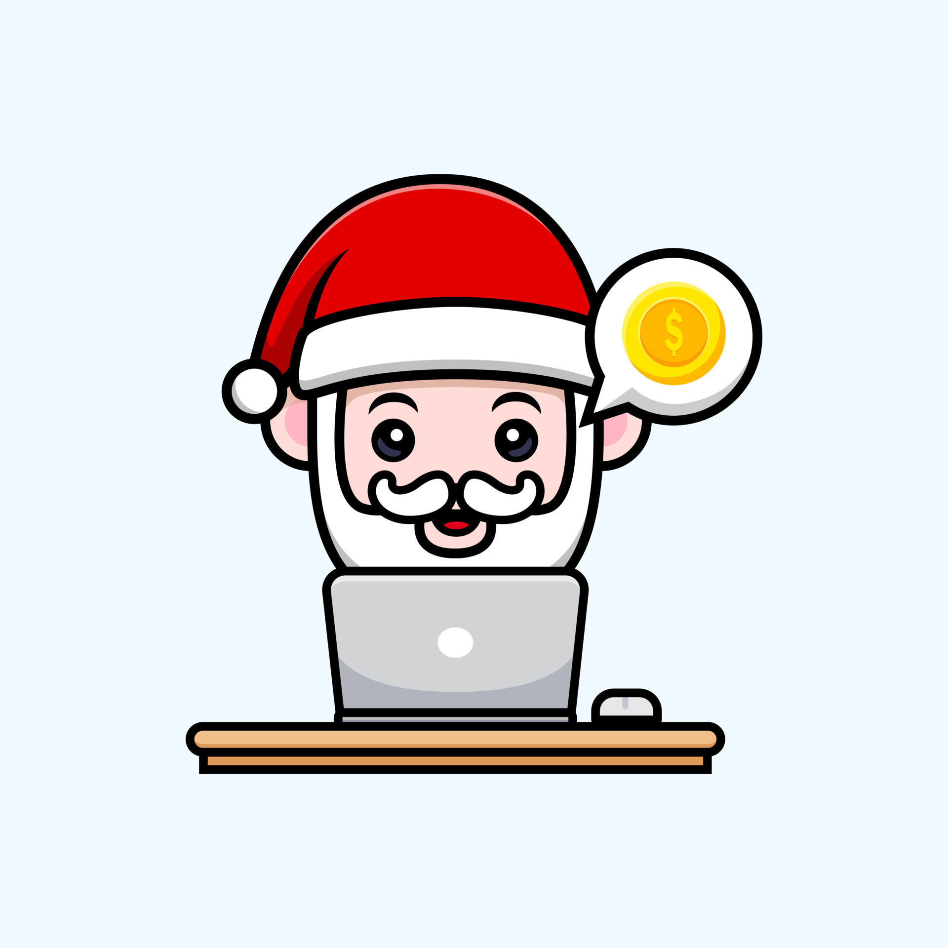 cute santa claus mascot cartoon icon. kawaii mascot character illustration  for sticker, poster, animation, children book, or other digital and print  product 5054893 Vector Art at Vecteezy