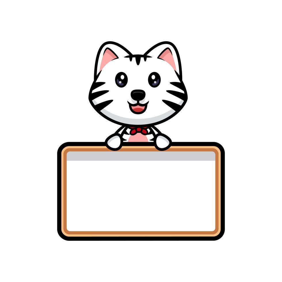 Cute white tiger mascot cartoon icon. kawaii mascot character illustration for sticker, poster, animation, children book, or other digital and print product vector