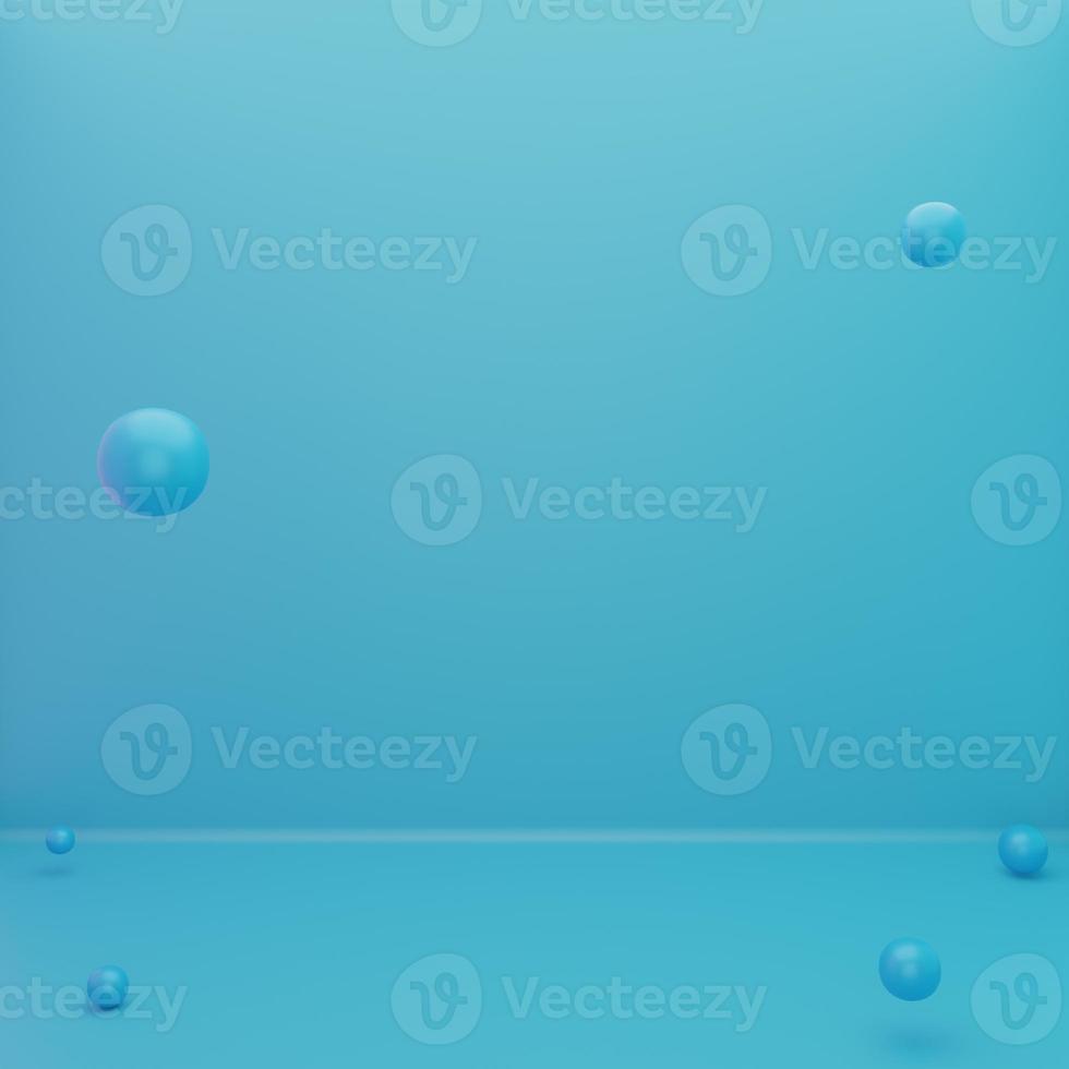 podium ball with 3d rendering in blue photo