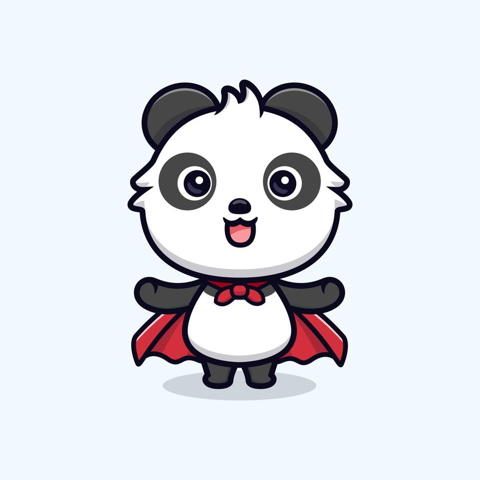 Cute panda mascot cartoon icon. kawaii mascot character illustration for sticker, poster, animation, children book, or other digital and print product vector