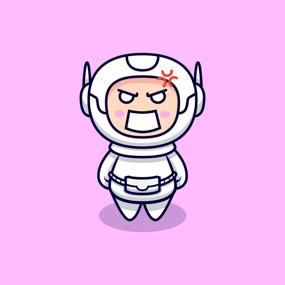 Cute Astronaut is Angry Cartoon Vector Icon Illustration. Flat Cartoon  Style 5055159 Vector Art at Vecteezy