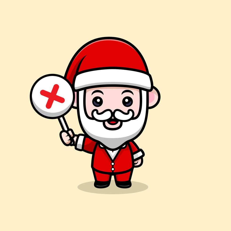 cute santa claus mascot cartoon icon. kawaii mascot character illustration for sticker, poster, animation, children book, or other digital and print product vector