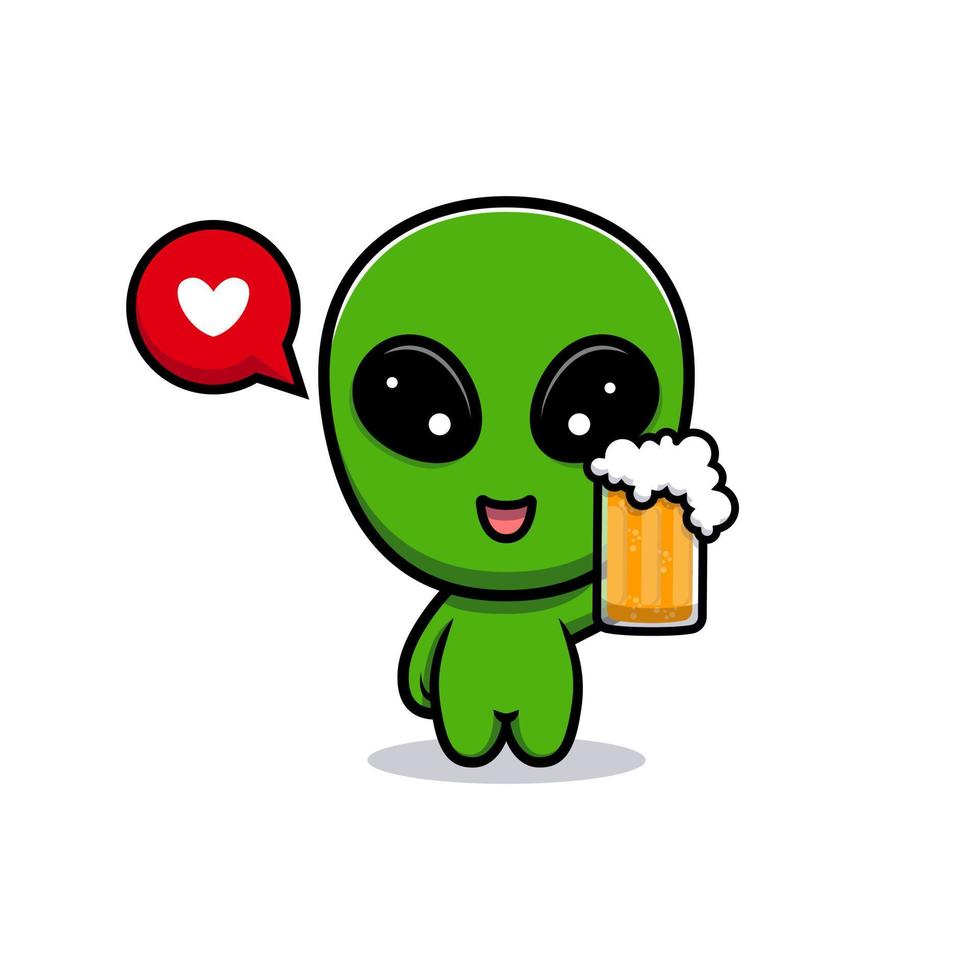 linda extraterrestre con globo dibujos animados vector ilustración.  25561793 Vector en Vecteezy