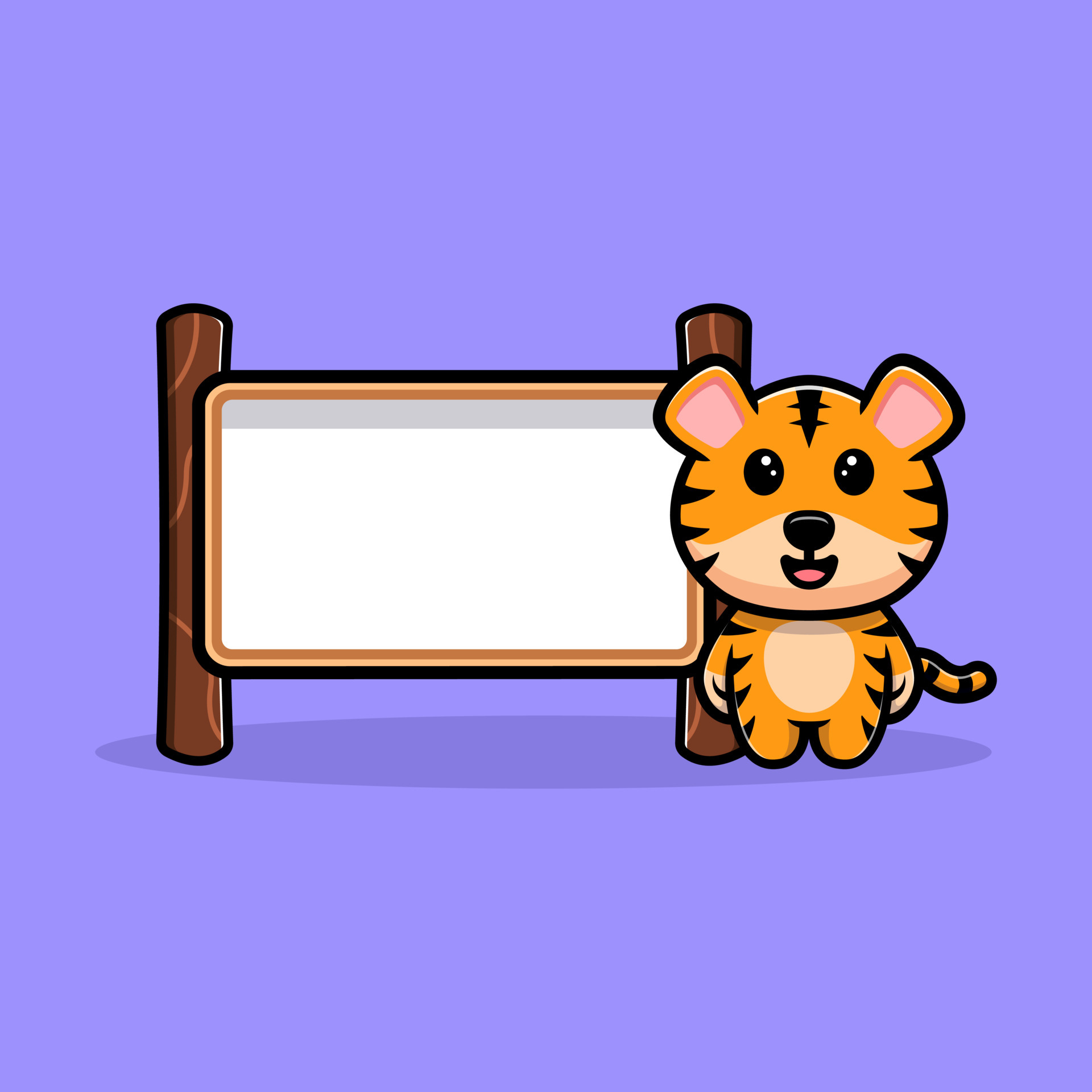 Cute tiger with white blank text board cartoon mascot 5055311 Vector Art at Vecteezy Cute tiger with white blank text board cartoon mascot 5055311 Vector Art at Vecteezy