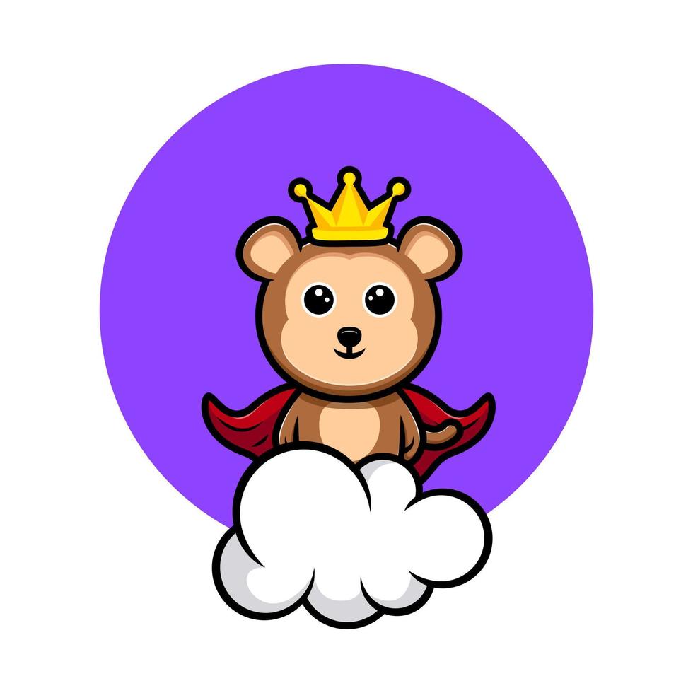 Cute monkey king standing on sky cartoon mascot vector