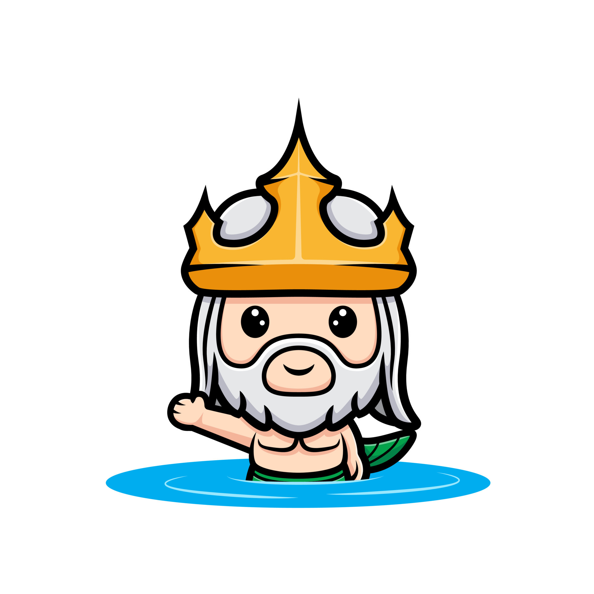 cute Poseidon mascot cartoon icon. kawaii mascot character illustration for  sticker, poster, animation, children book, or other digital and print  product 5055512 Vector Art at Vecteezy