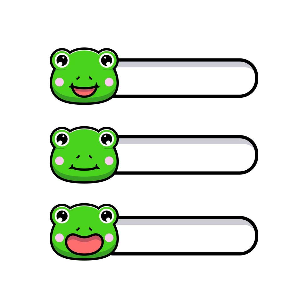 Design of cute frog head with blank text tag vector