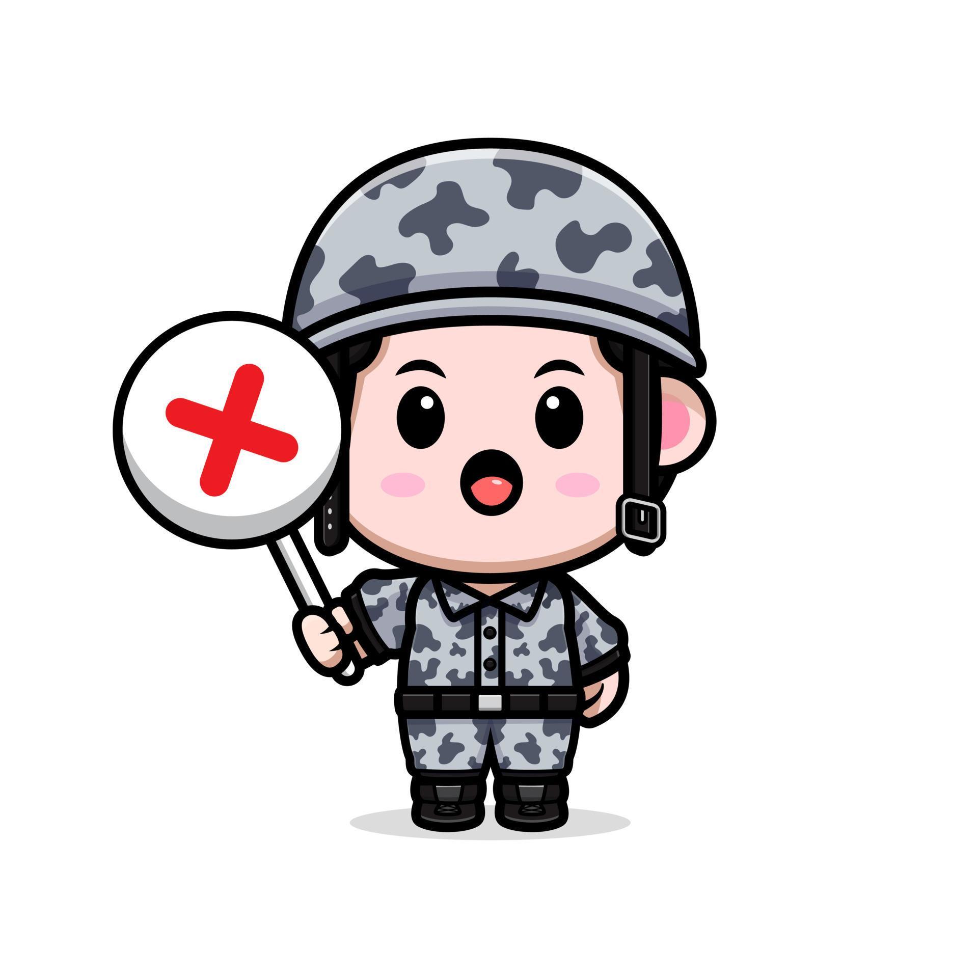 cute army mascot cartoon icon kawaii mascot character illustration for sticker poster animation children book or other digital and print product 5055587 vector art at vecteezy