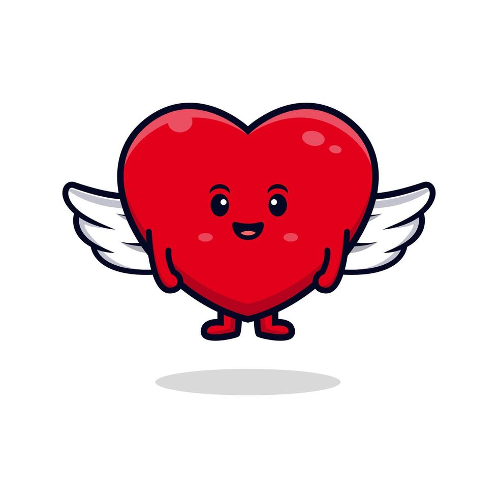 cute heart character cartoon mascot.kawaii mascot character illustration for sticker, poster, animation, children book, or other digital and print product vector