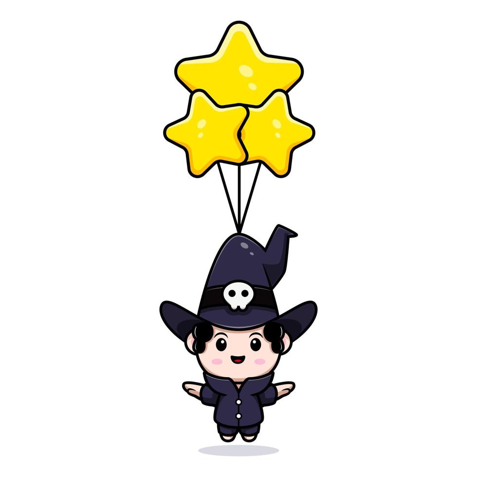 cute wizard mascot cartoon icon. kawaii mascot character illustration ...