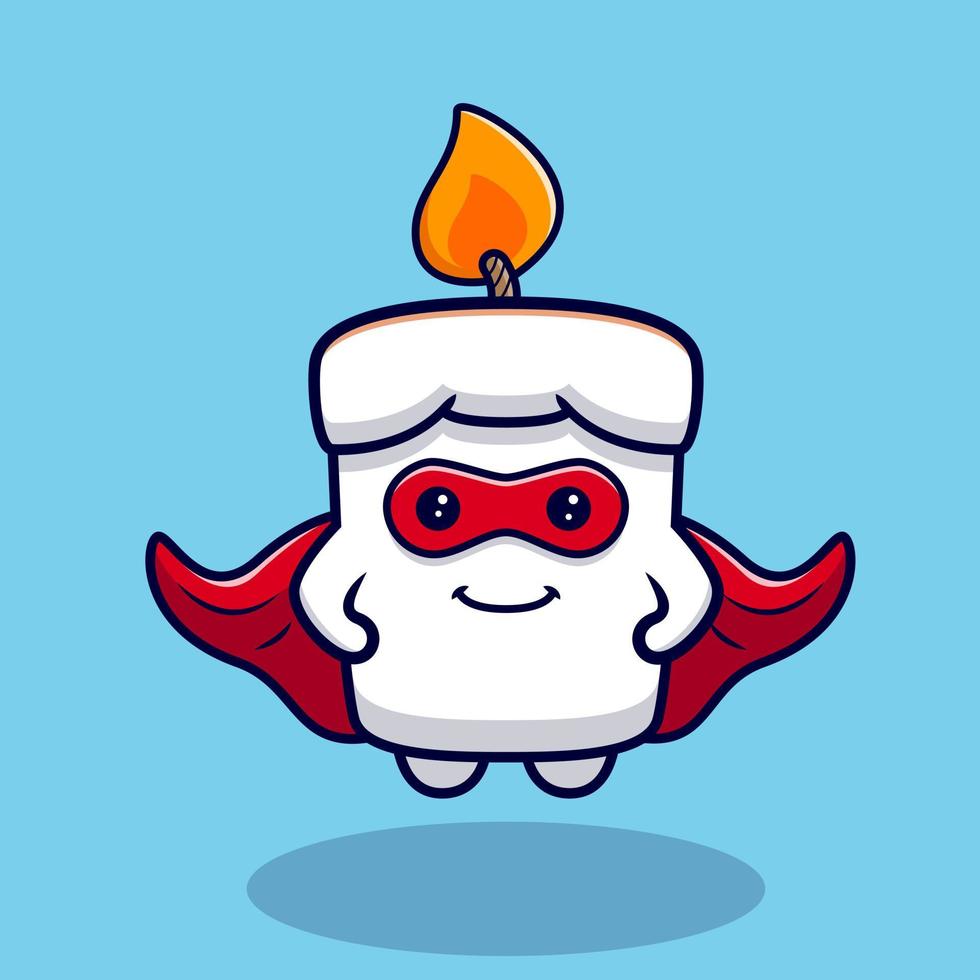 design of cute super candle floating mascot illustration vector