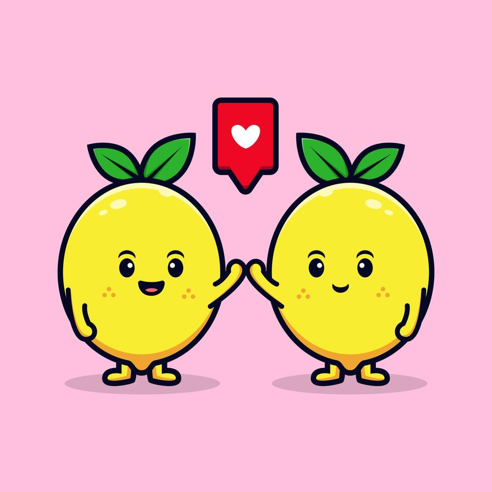 design of cute lemon character cartoon mascot.kawaii mascot character illustration for sticker, poster, animation, children book, or other digital and print product vector