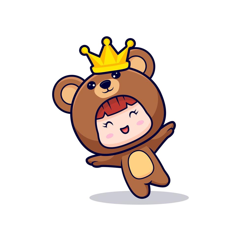 design of cute girl wearing bear costume. animal costume character cartoon  illustration for sticker, poster, animation, children book, or other  digital and print product 5056333 Vector Art at Vecteezy