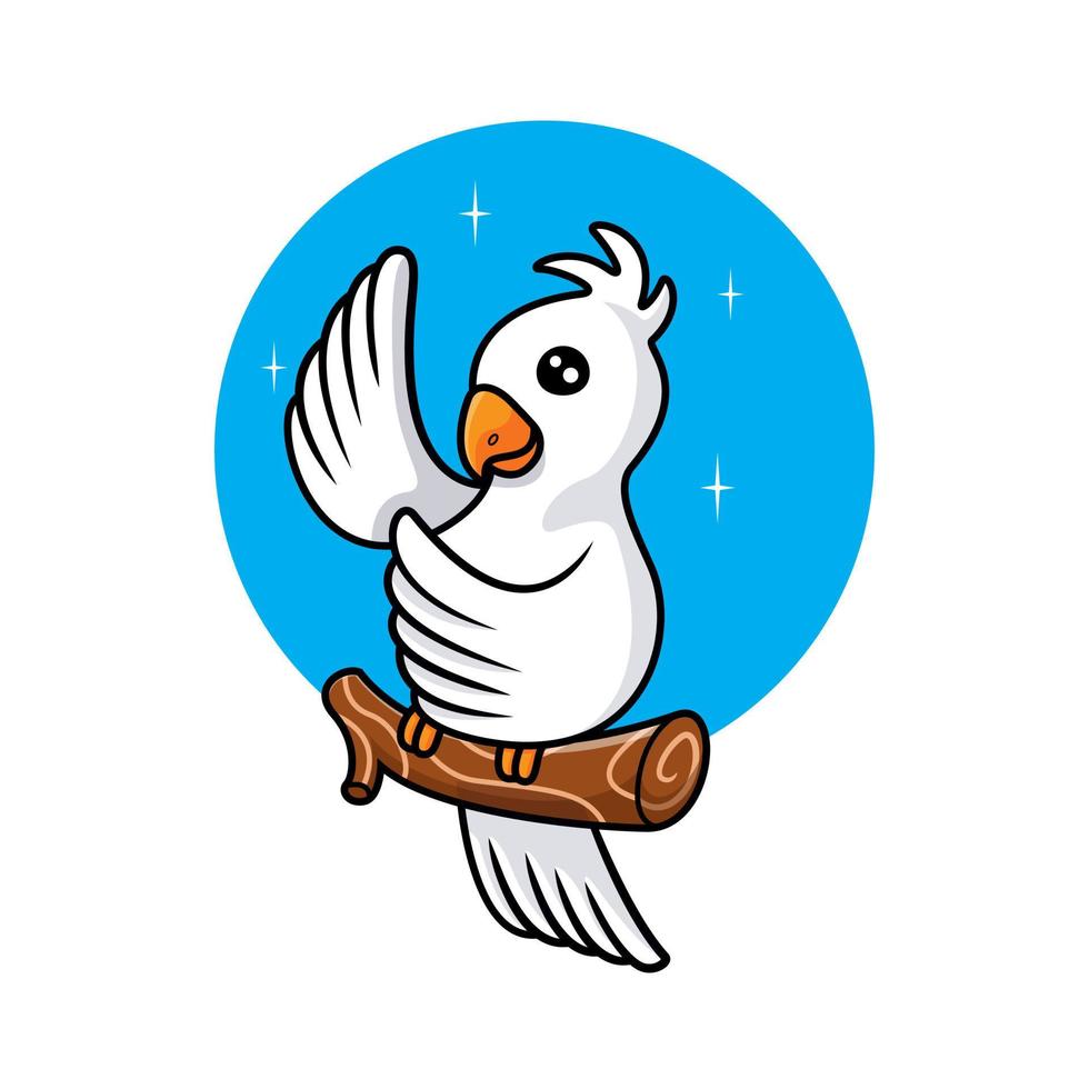 White bird waving wing illustration vector