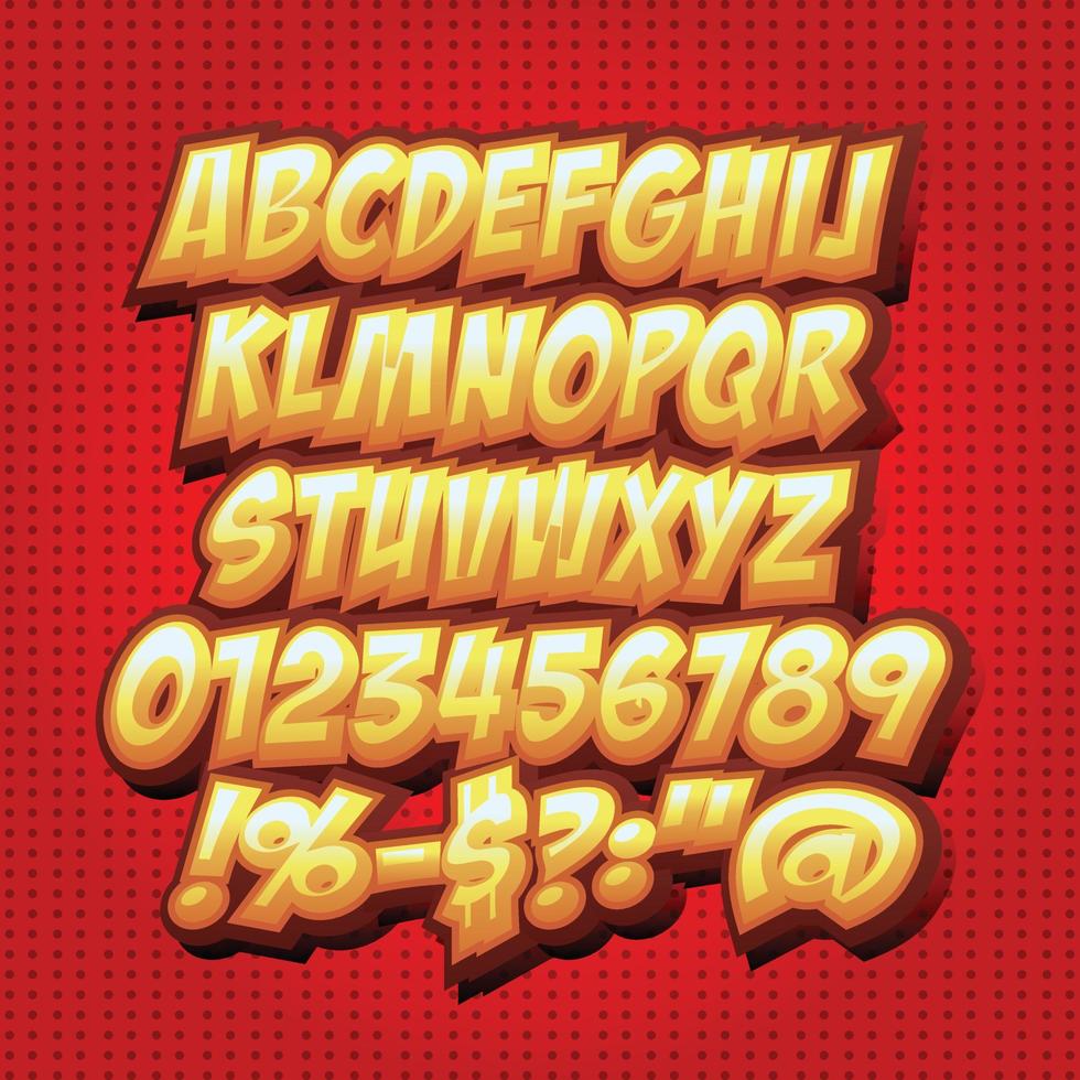 conjunto de colección de alfabeto de estilo cómic. ilustrador vectorial eps 10 vector