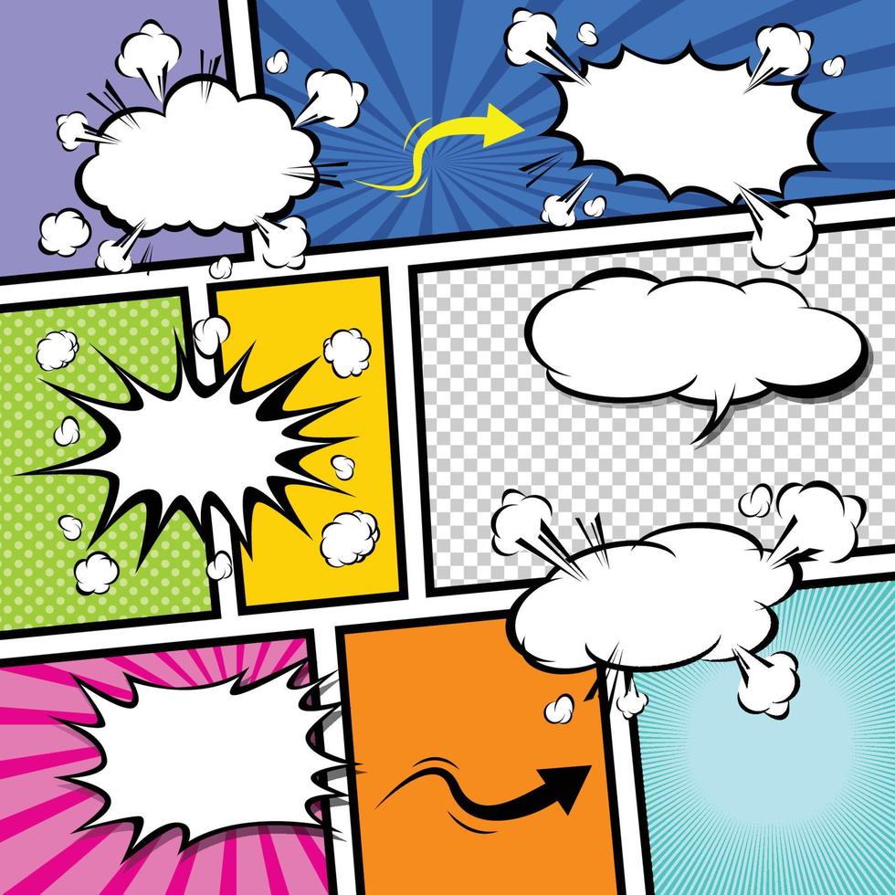 Comic template Vector Pop-Art background. vector illustration