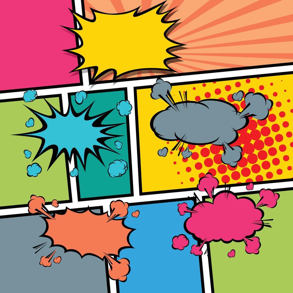 Comic template Vector Pop-Art background. vector illustration