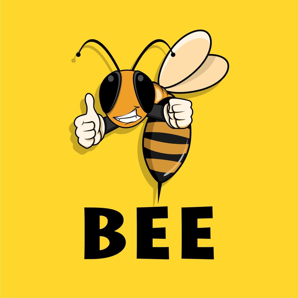 cute bee illustration eps 10 vector file