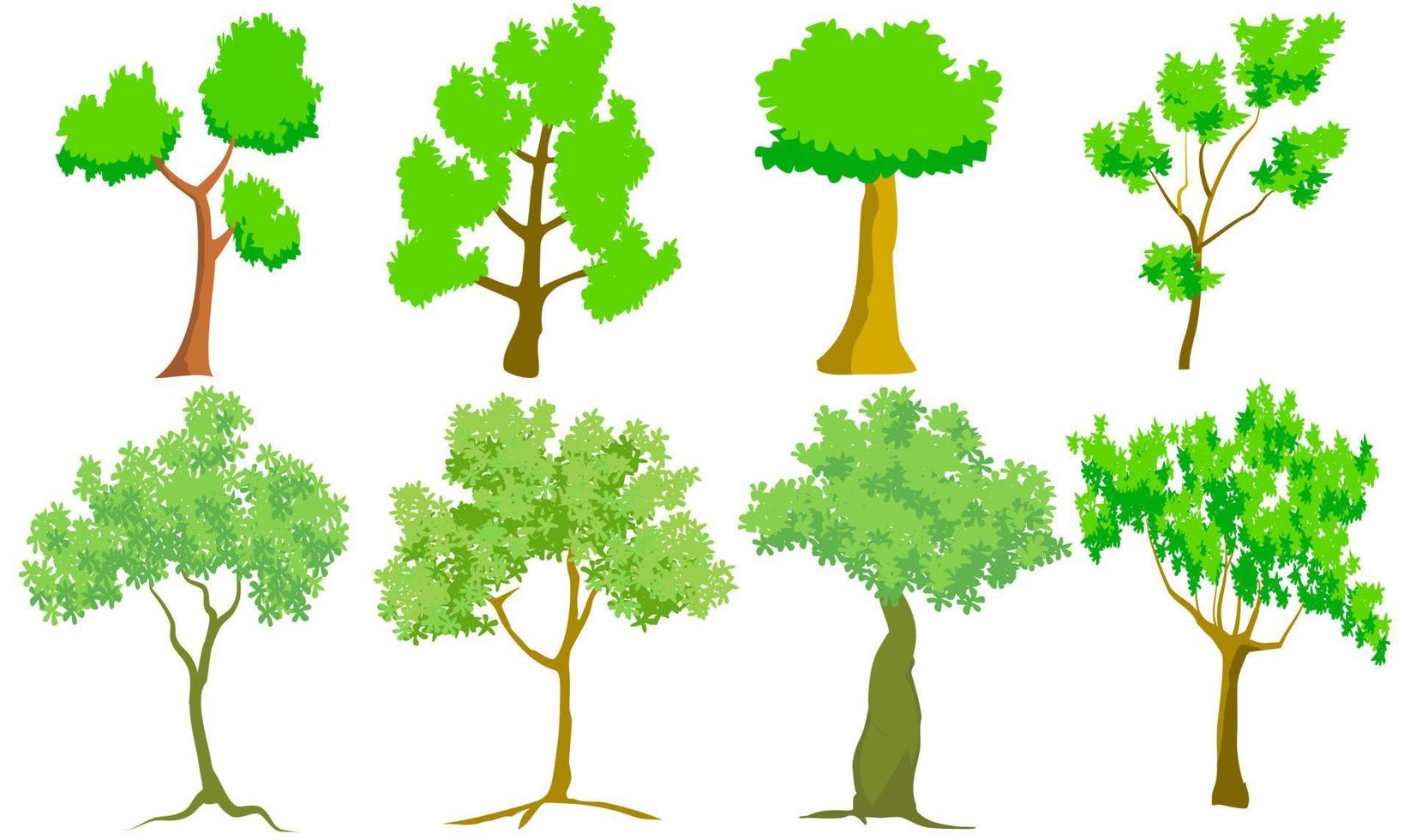 vectors tree set isolated on white background