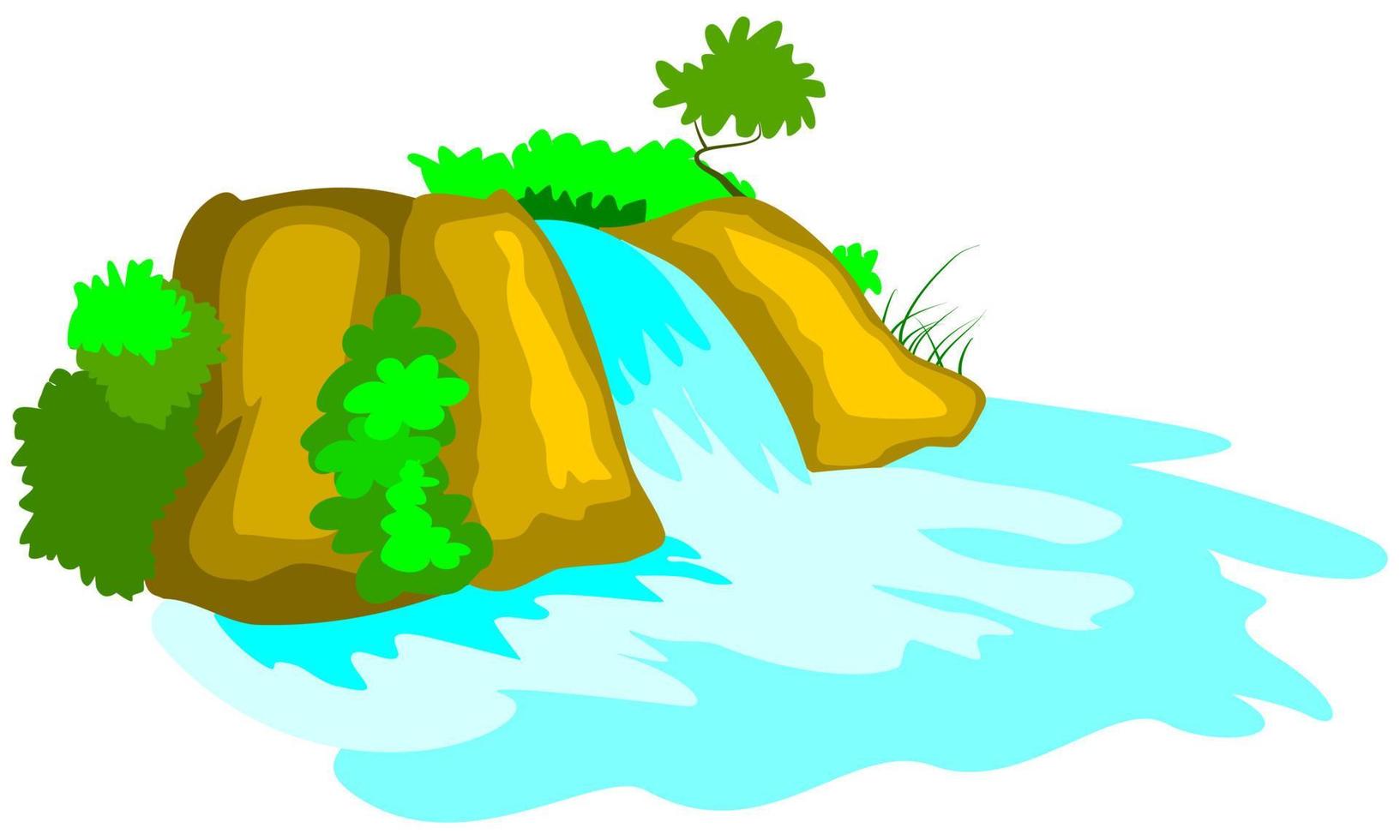 vector waterfall isolated on white background