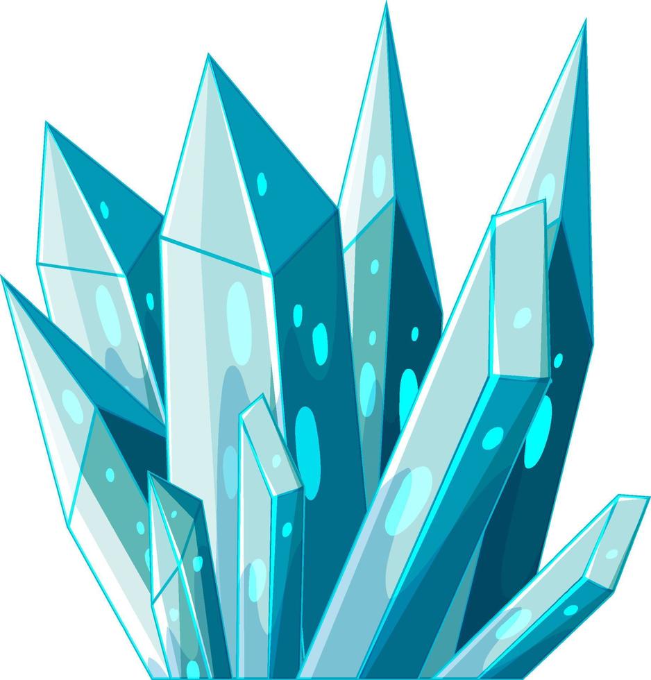 Blue crystal in cartoon style vector