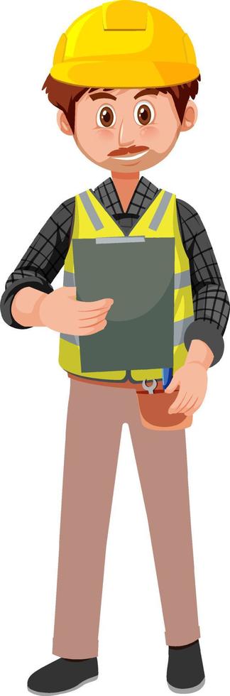 A contractor job cartoon character on white background vector