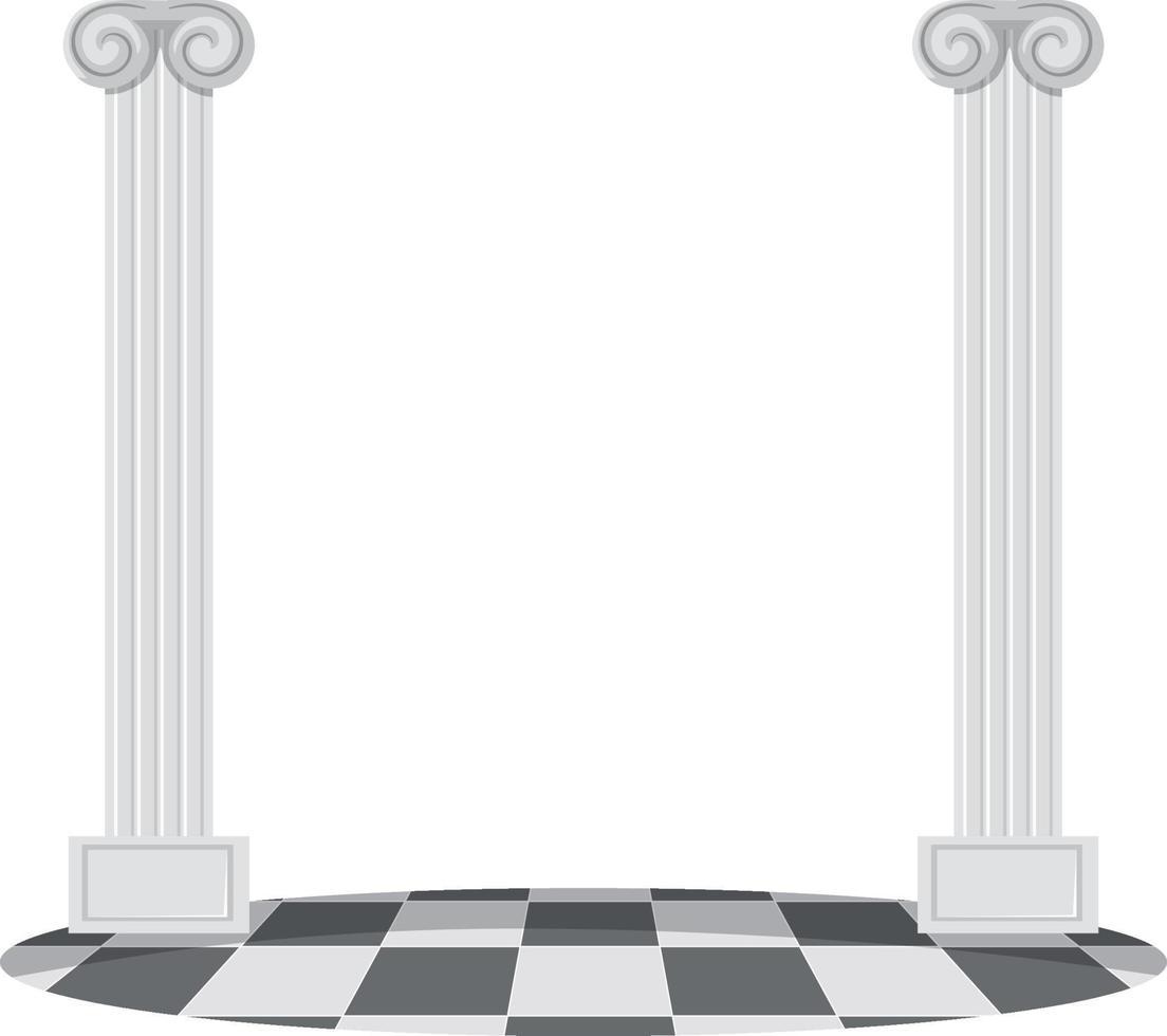 Ancient greek column on white background vector