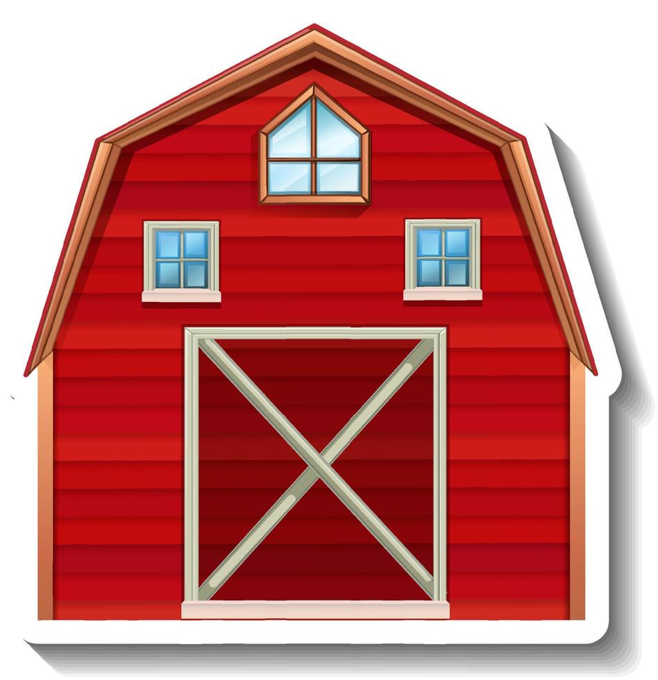 Isolated red barn in cartoon style vector