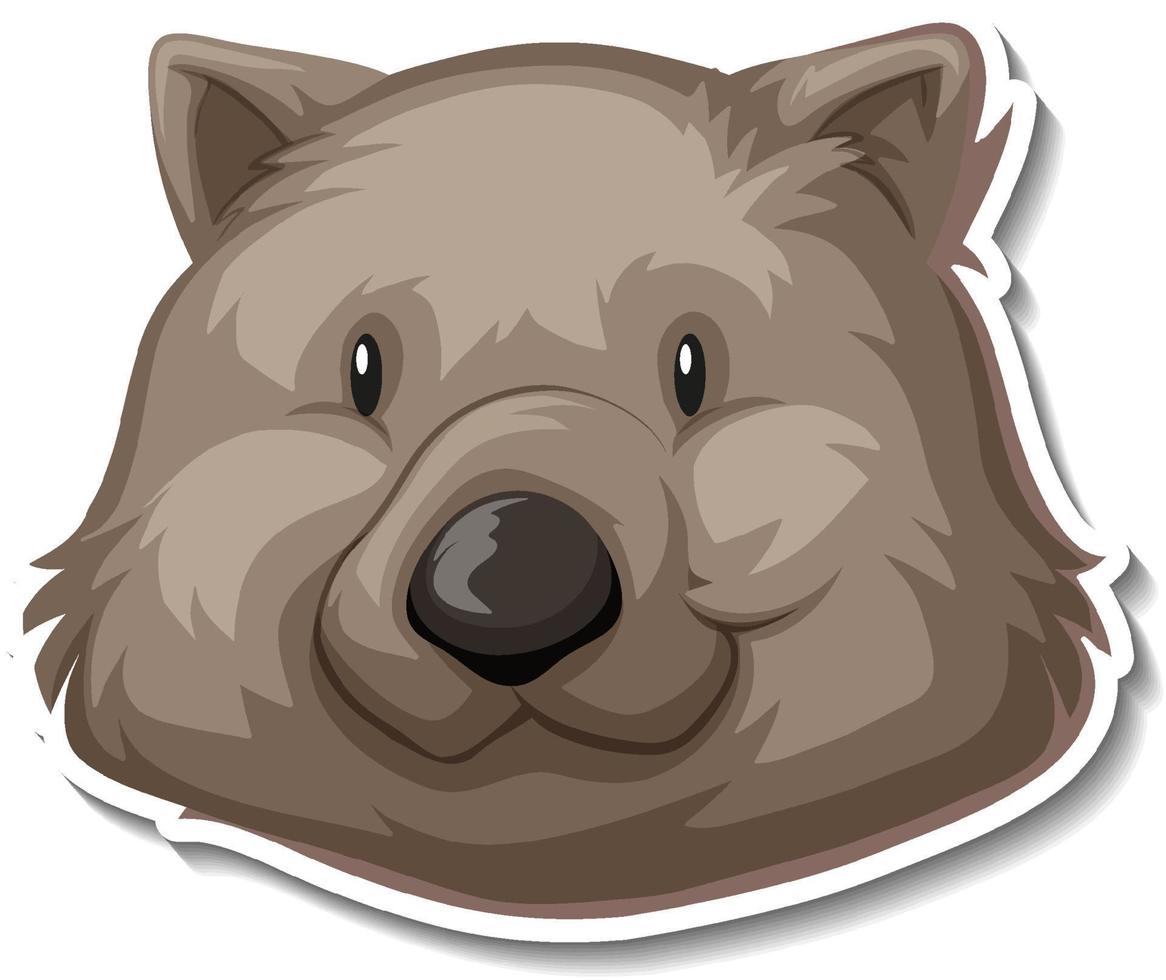 cabeza de wombat animal pegatina de dibujos animados vector