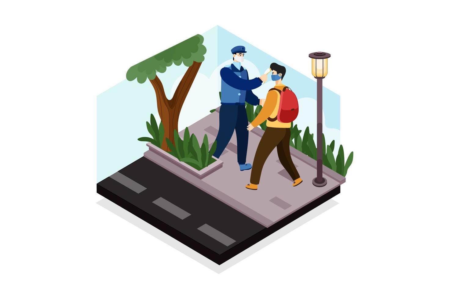 Social Distance Illustration concept. Flat illustration isolated on white background. vector