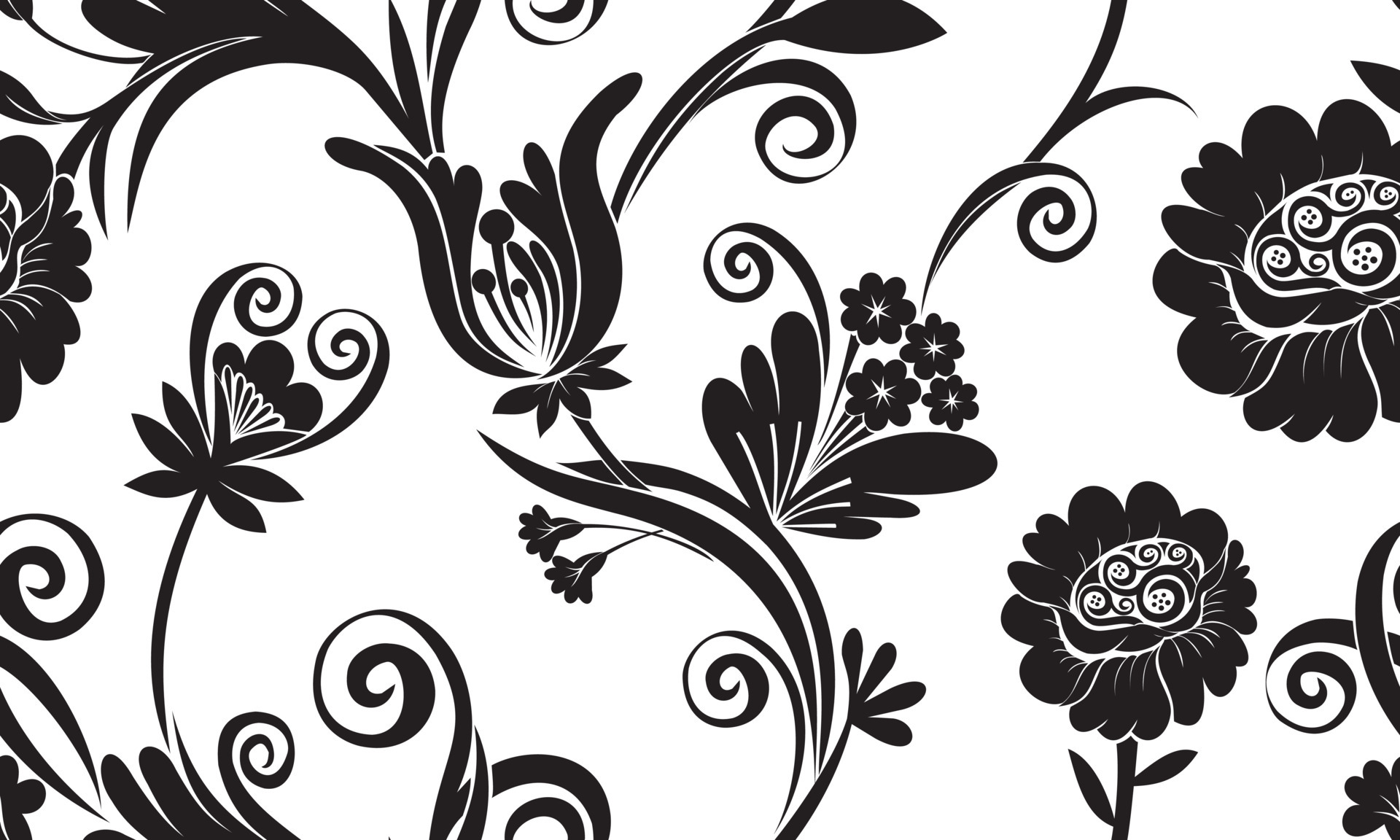 crisantemos negros y patrones sin fisuras de campanilla para fondos de  pantalla, textiles, impresión sobre fondo blanco. 5057184 Vector en Vecteezy
