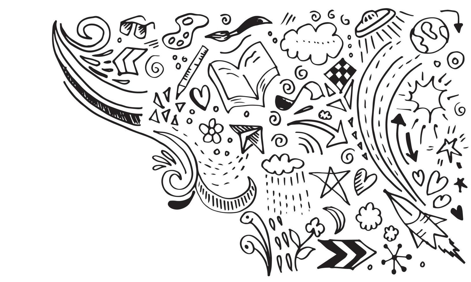 Creative art doodles hand drawn Design illustration. vector