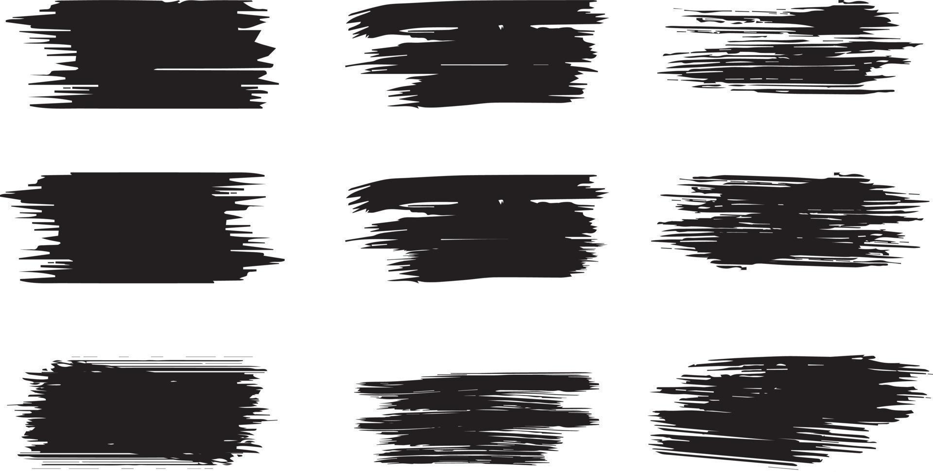 Black brush stroke banner template collection vector