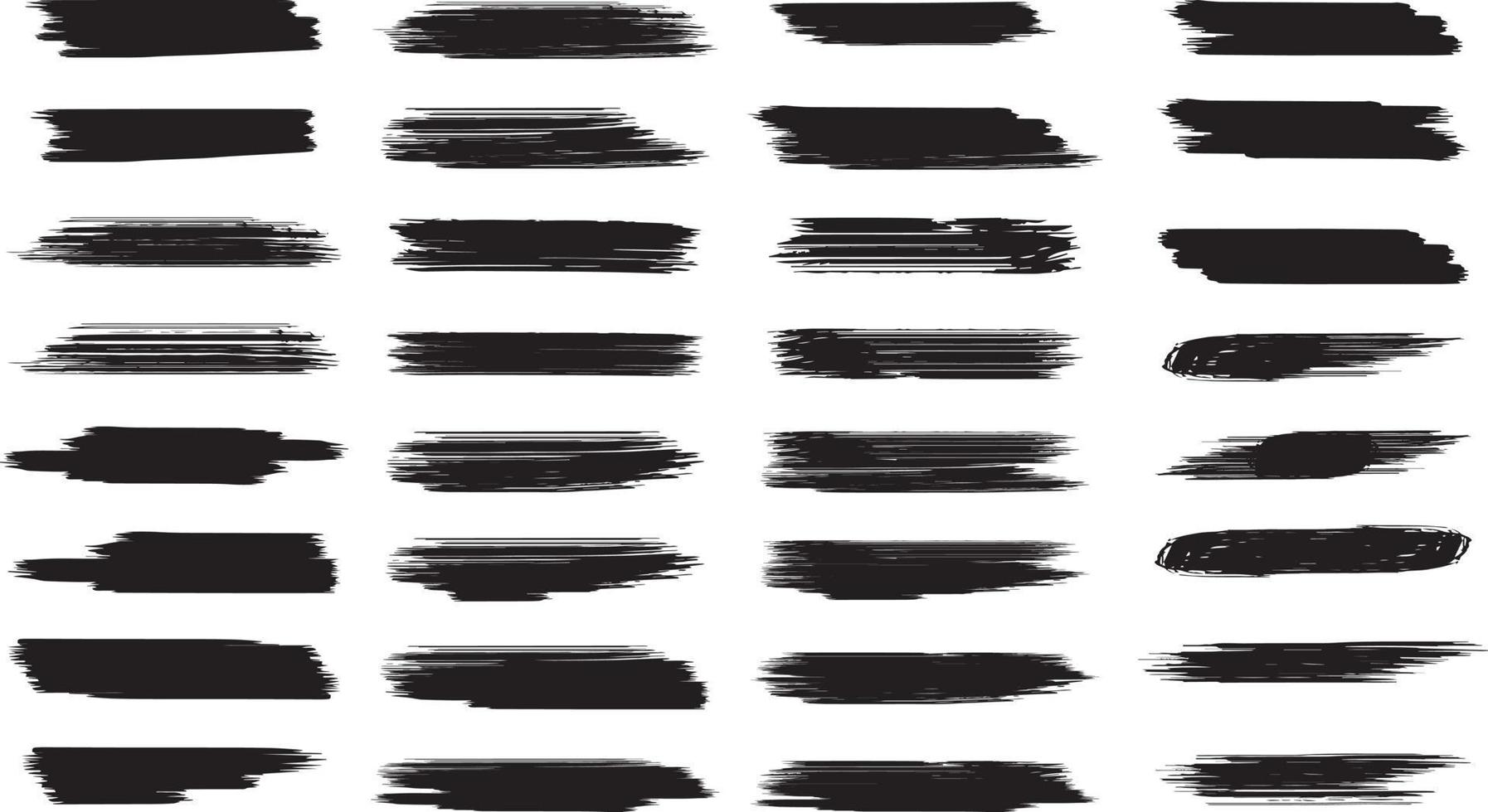 Black brush stroke banner template collection vector