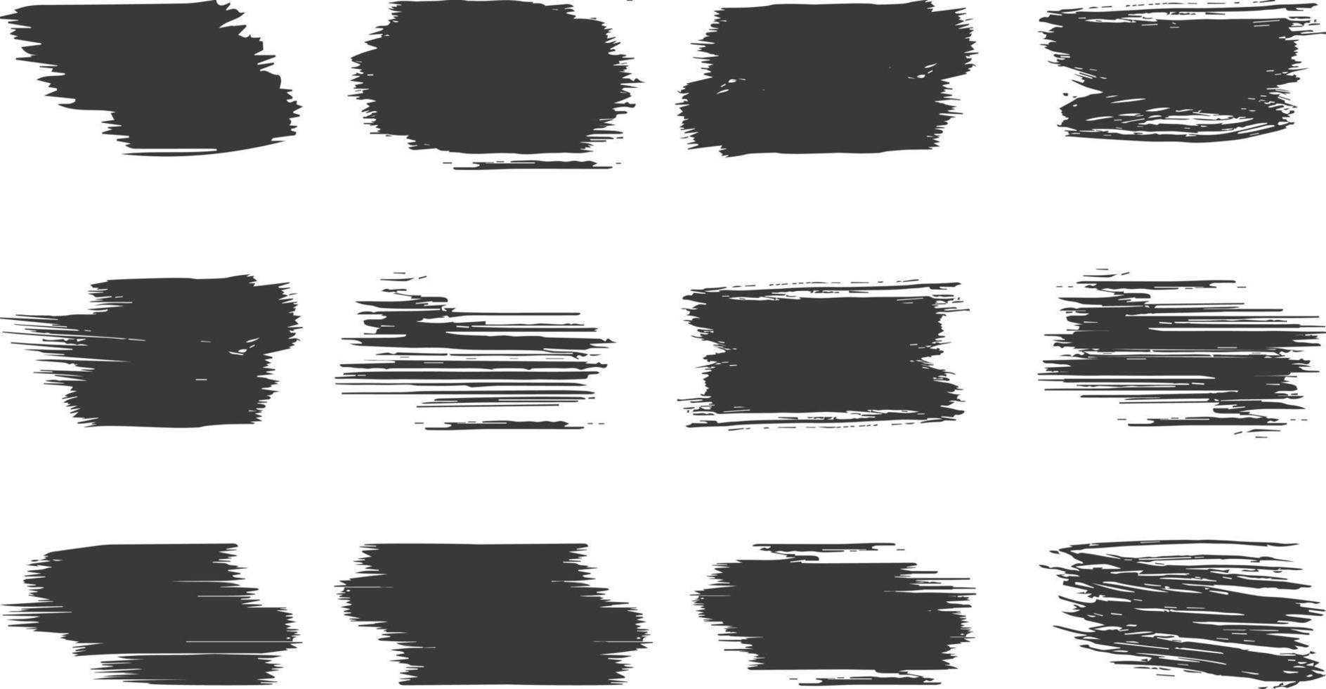 Abstract hand painted grunge texture set vector