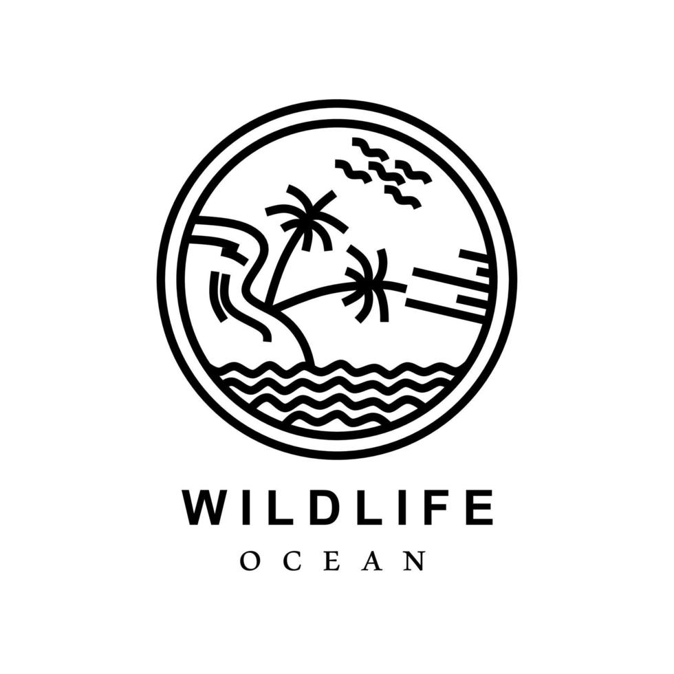 monoline logo beauty of the sea vector