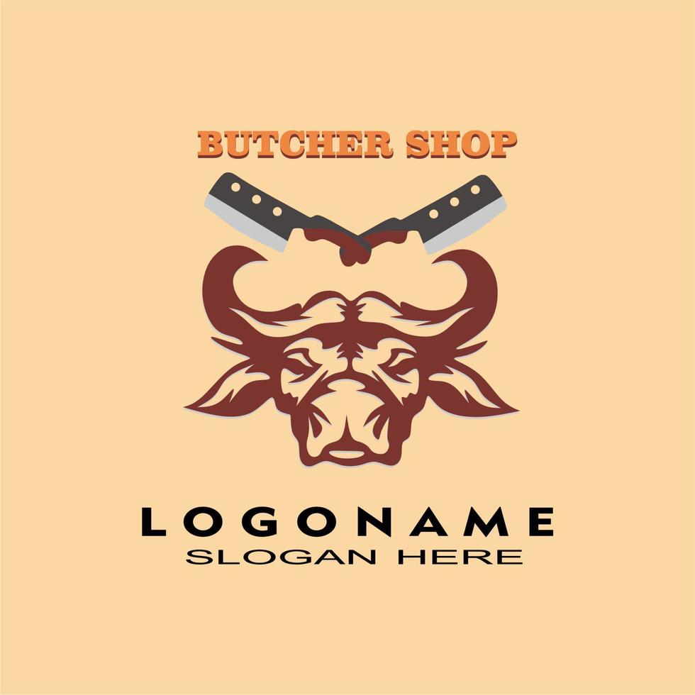 logo name cow logo fresh beef design art vector