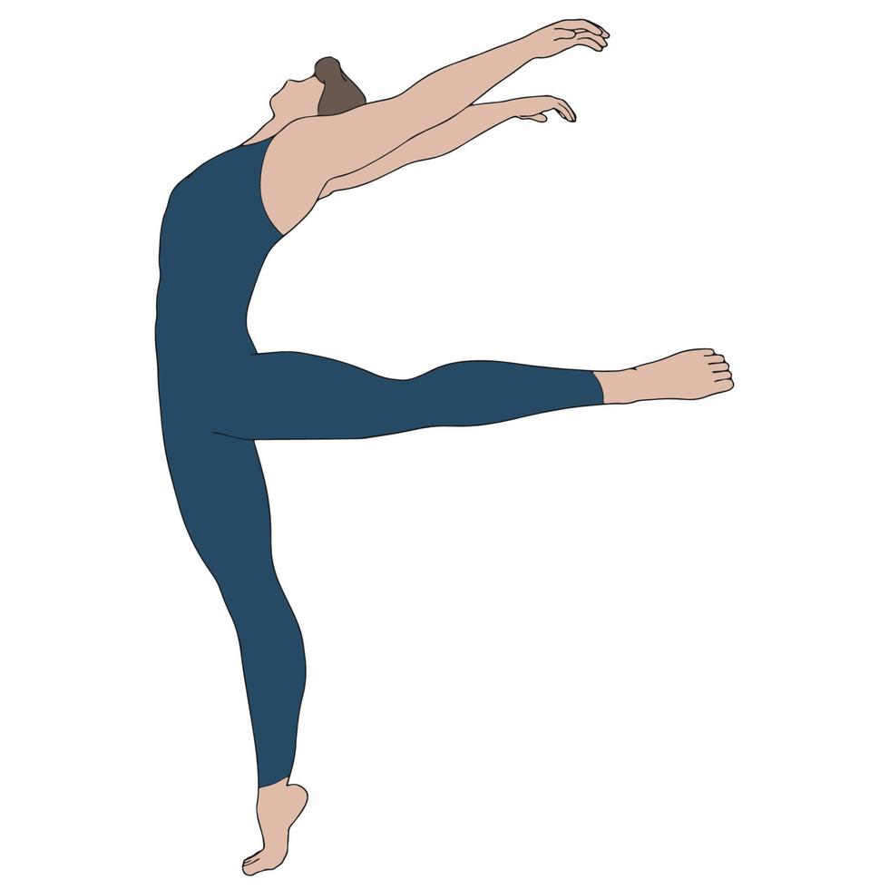 illustration of of muscular male ballerina dance performer on isolated background. vector