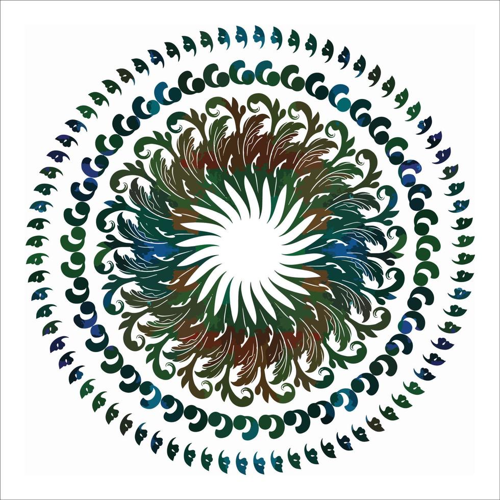 Decorative round pattern hand drawn vector illustration.