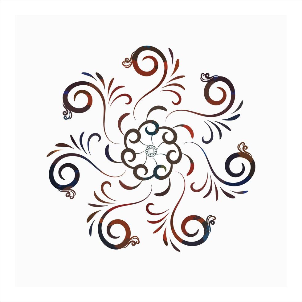 Decorative round pattern hand drawn vector illustration.