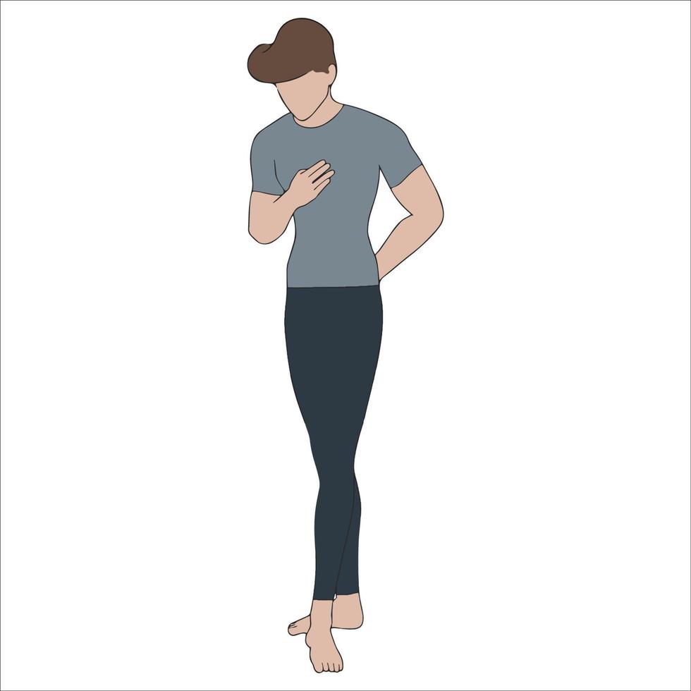 waiter or servant character illustration on isolated background. vector