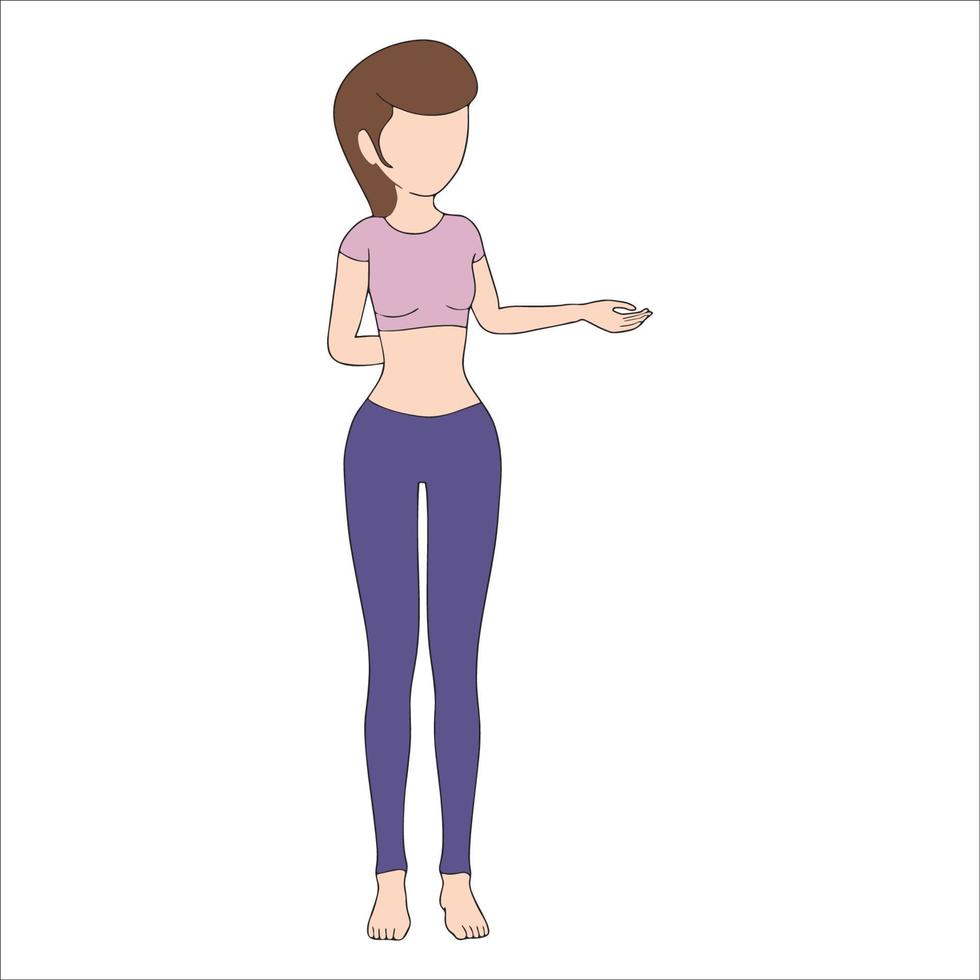 pose of girl presenting something creative business illustration on white background vector