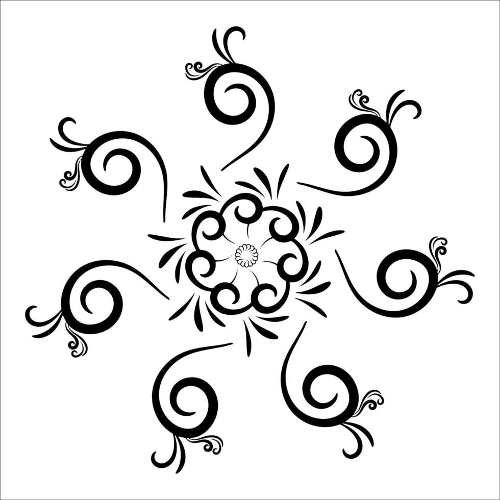 Decorative round pattern hand drawn vector illustration.