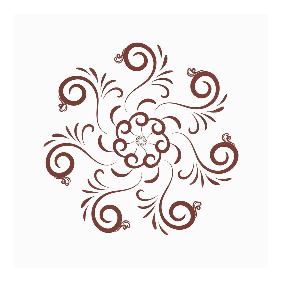 Decorative round pattern hand drawn vector illustration.