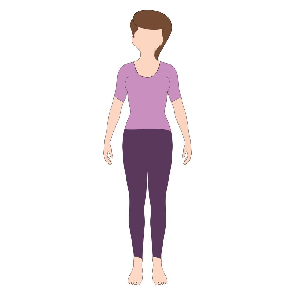 illustration of a girl standing on White background Isolated. vector