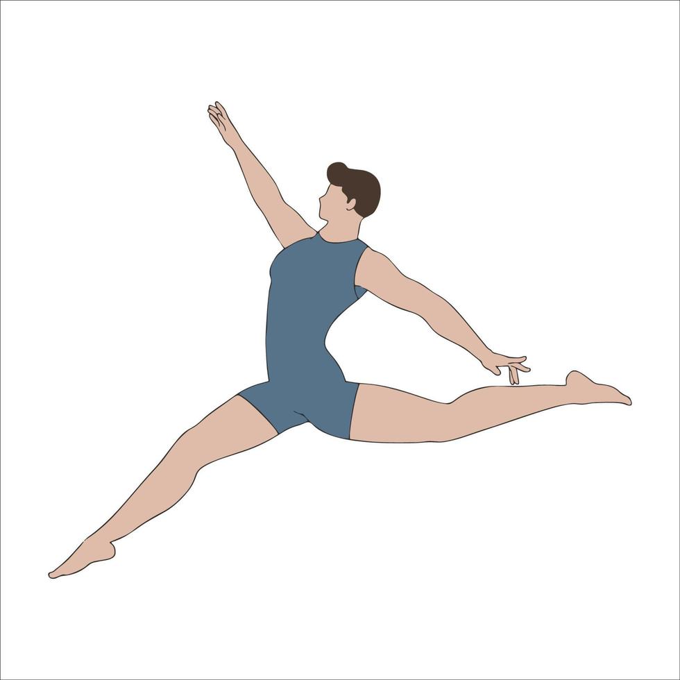 Ilustración de personaje de gimnasia ilustrada sobre fondo blanco. vector